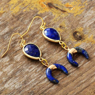 Crescent Aventurine Teardrop Earrings-Your Soul Place